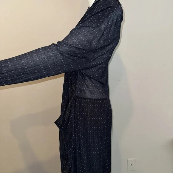 CAMILLA *Natures Nectar* blue floral silk boho long casual jacket w pockets S/M